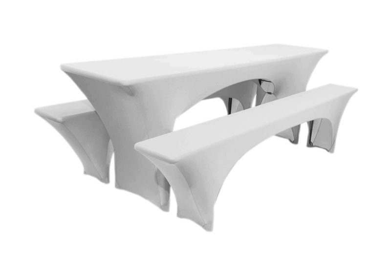 Stretchhusse für Bierzeltgarnitur L220cm B50cm incl. Reinigung weiß mieten