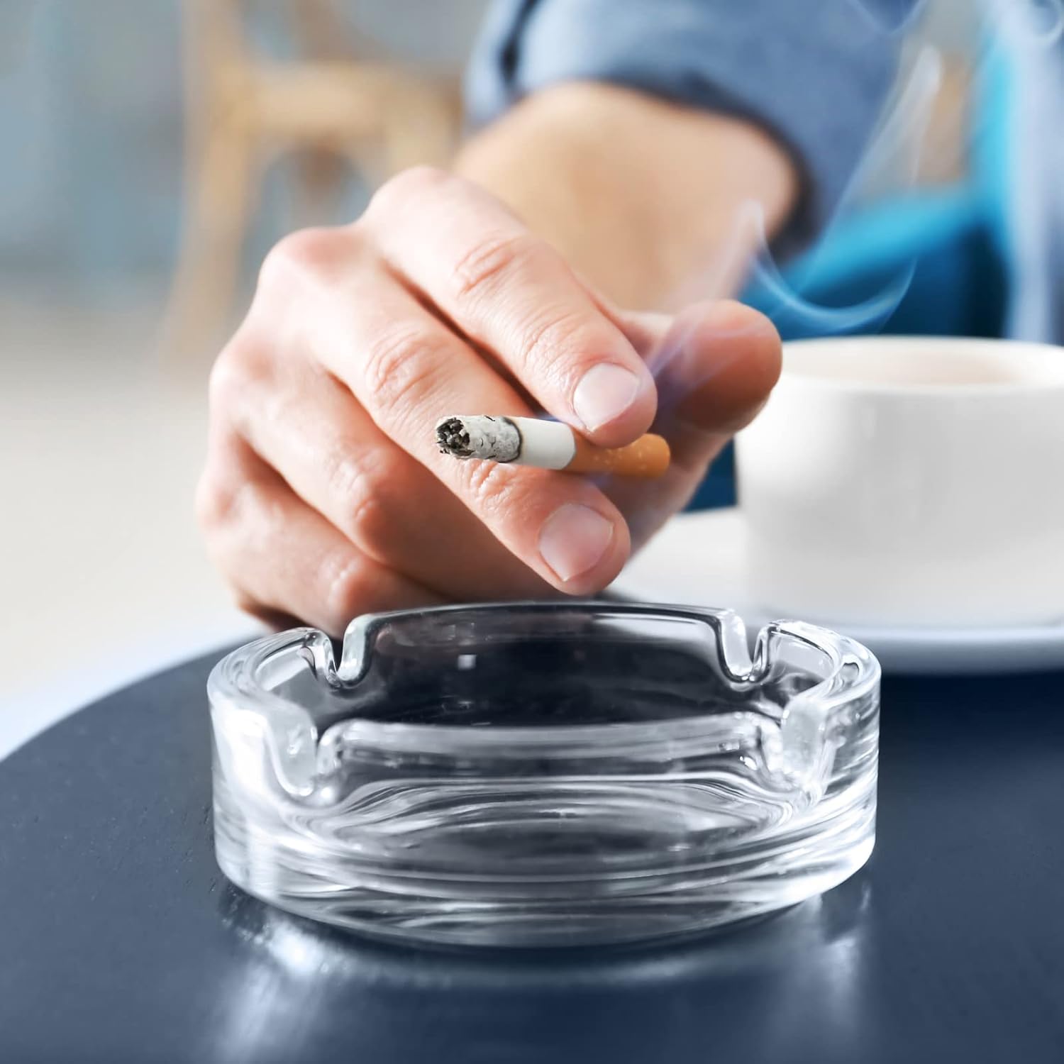 Aschenbecher / Tischaschenbecher aus transparentem Glas – (3 Stück je VPE) mieten